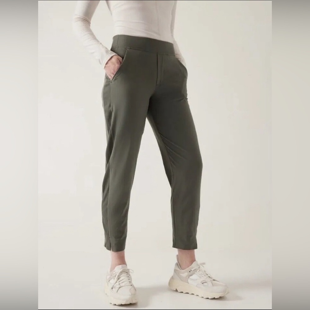 Athleta Brooklyn Ankle Pant Mid-rise Mountain Olive Grey 198671-11 Women’s Sz 6